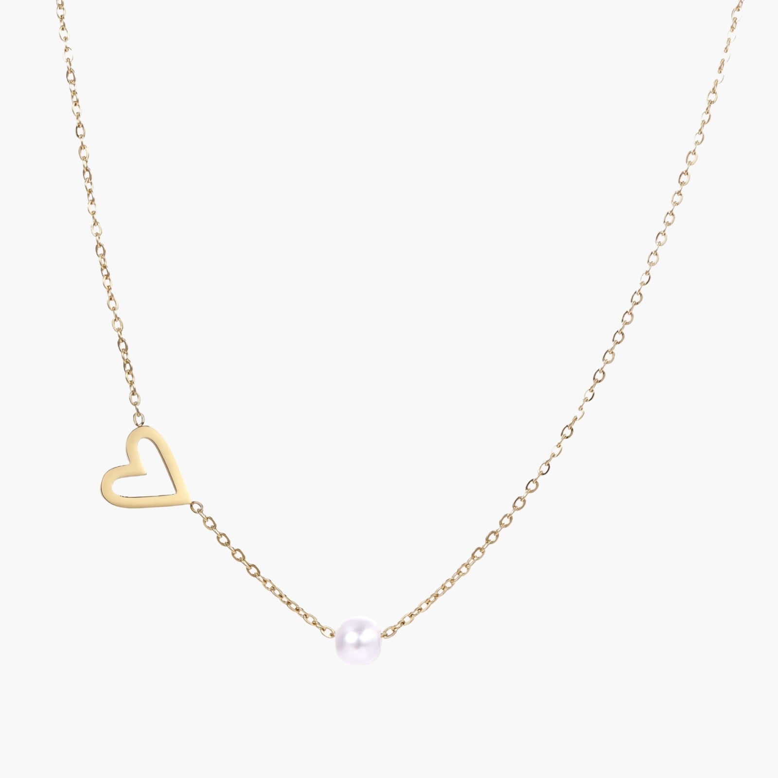 Pearl Heart Embrace Necklace